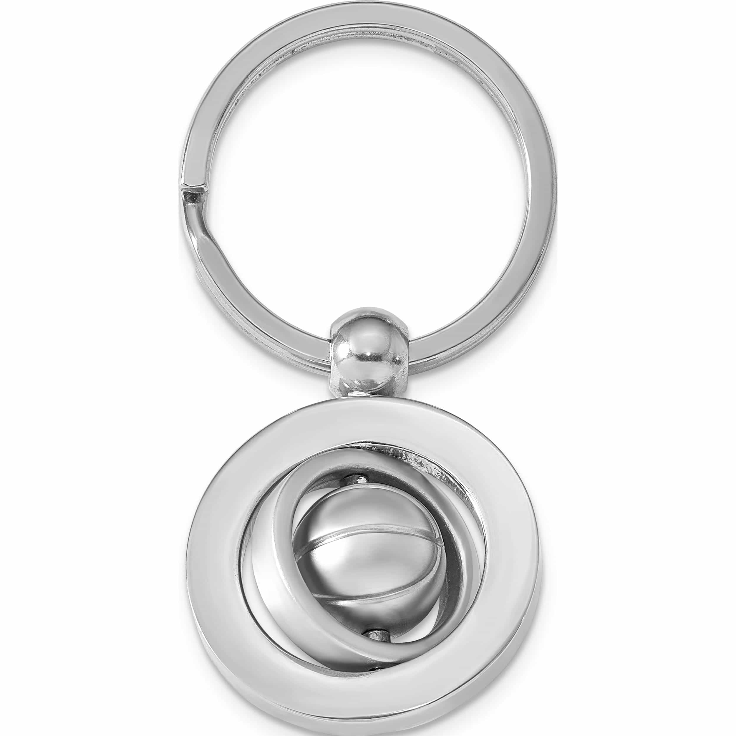 Fashion Silver-Tone Basketball Key Ring (2.5 X 1.25) Made In China -Jewelry By Sweet Pea