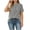 Black, variant on Women's Blouse Mandarin Collar Vertical Striped Half Button Short Sleeve Curved Hem Loose Fit Casual Top Soft Lightweight Breathable Summer Shirt