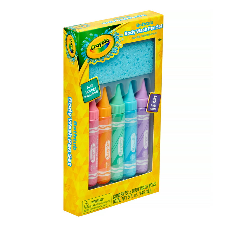 27 Piece Set Crayola Bath Activity Bucket: Fizzies, Body Wash Pens, Read  Descrip