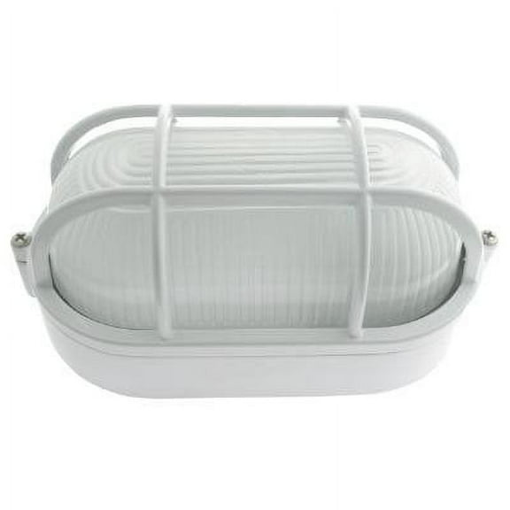 sunlite odi1030 9-inch wall mount oval outdoor fixture, white finish with frosted glass