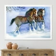 thumbnail image 3 of Designart 'Horses Running In Winter On Blue' Farmhouse Framed Art Print, 3 of 4