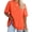 Orange, variant on Summer Plus Size Women Solid Color Casual T-shirt Short Sleeve Crew Neck Tops