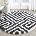 thumbnail image 4 of SAFAVIEH Barcelona Dortha Geometric Shag Area Rug, Graphite/Ivory, 4' x 6', 4 of 5