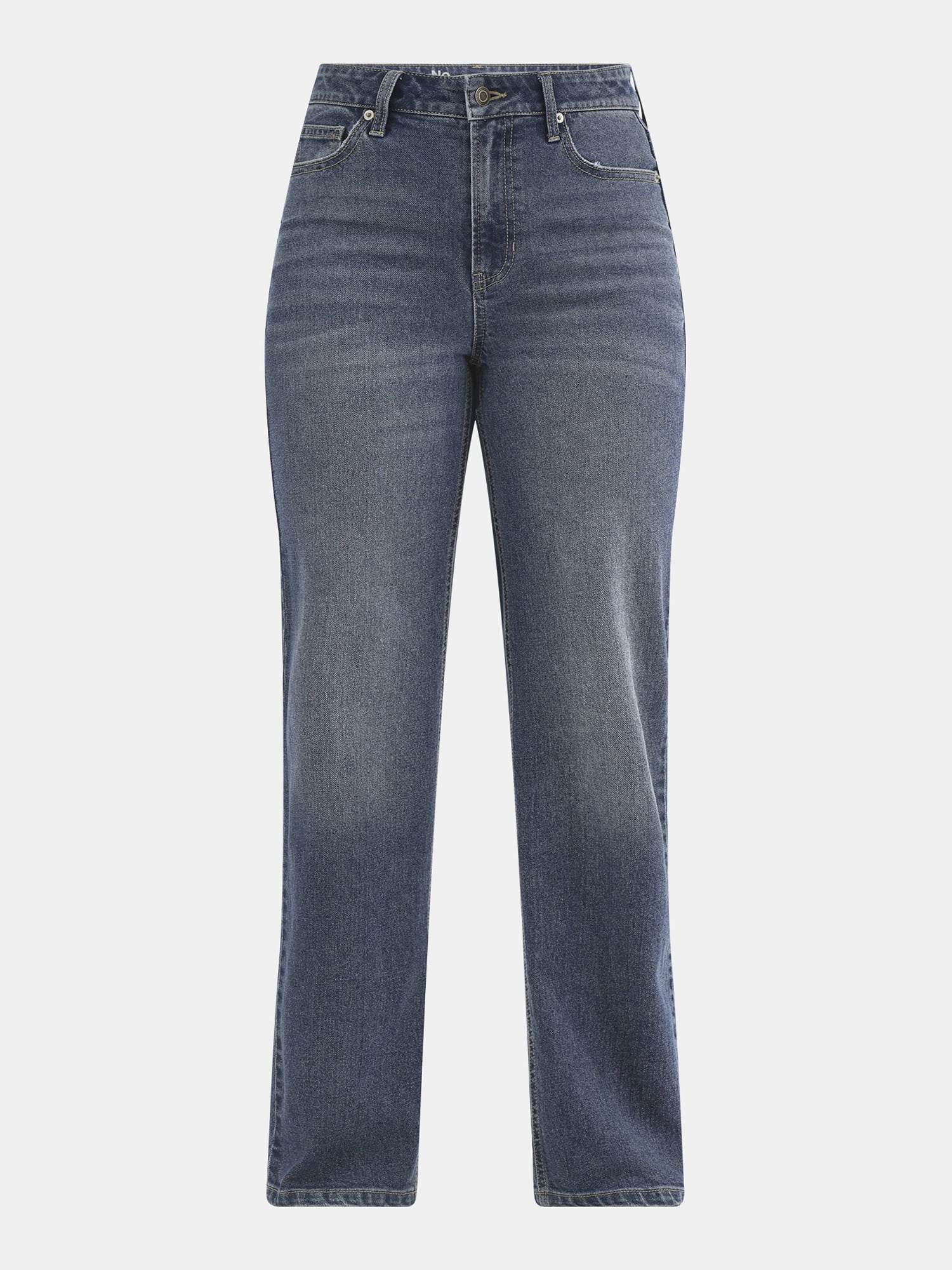 No Boundaries Women's Plus High-Rise Straight Leg Jeans, 30” and 32" Inseam, Sizes 00-24W