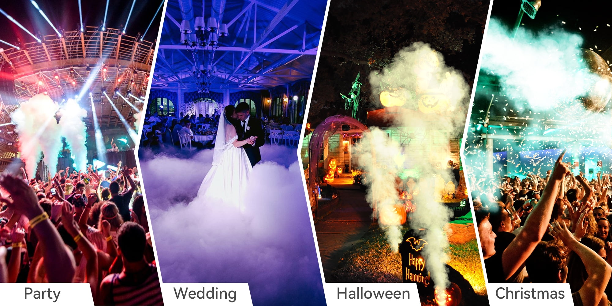 Fog Machine, Smoke Machine with Wireless Remote Control, Auto Mode 6000CFM Fog, Perfect for Wedding, Halloween, Party and Stage Effect