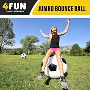 4FUN Giant Inflatable Durable Soccer Ball with Pump, 30 Inch, Black & White