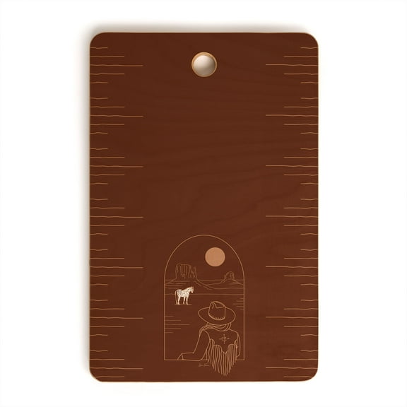 Society6 Allie Falcon Lost Pony In Burnt Clay Rectangle Cutting Board, 16" x 10.5"
