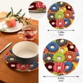 thumbnail image 3 of GZHJMY Multicolored Donuts Trivets Pot Holders Set of 2, Hot Pads, Table Mats,Placemats Set for Cooking and Baking, Cotton Braided Hot Pads, 7.09"+9.45", 3 of 7