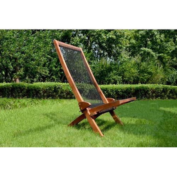 Folding Chair Foldable Low Profile Acacia Wood Lounge Chair for Outdoor, Patio, Porch, Pool, Backyard, Garden