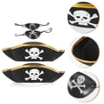 thumbnail image 3 of EeaseMX 4 piezas Prime sombreros piratas y máscaras de ojos Capitán Capitres Accesorios piratas para adultos Niños, 3 of 7