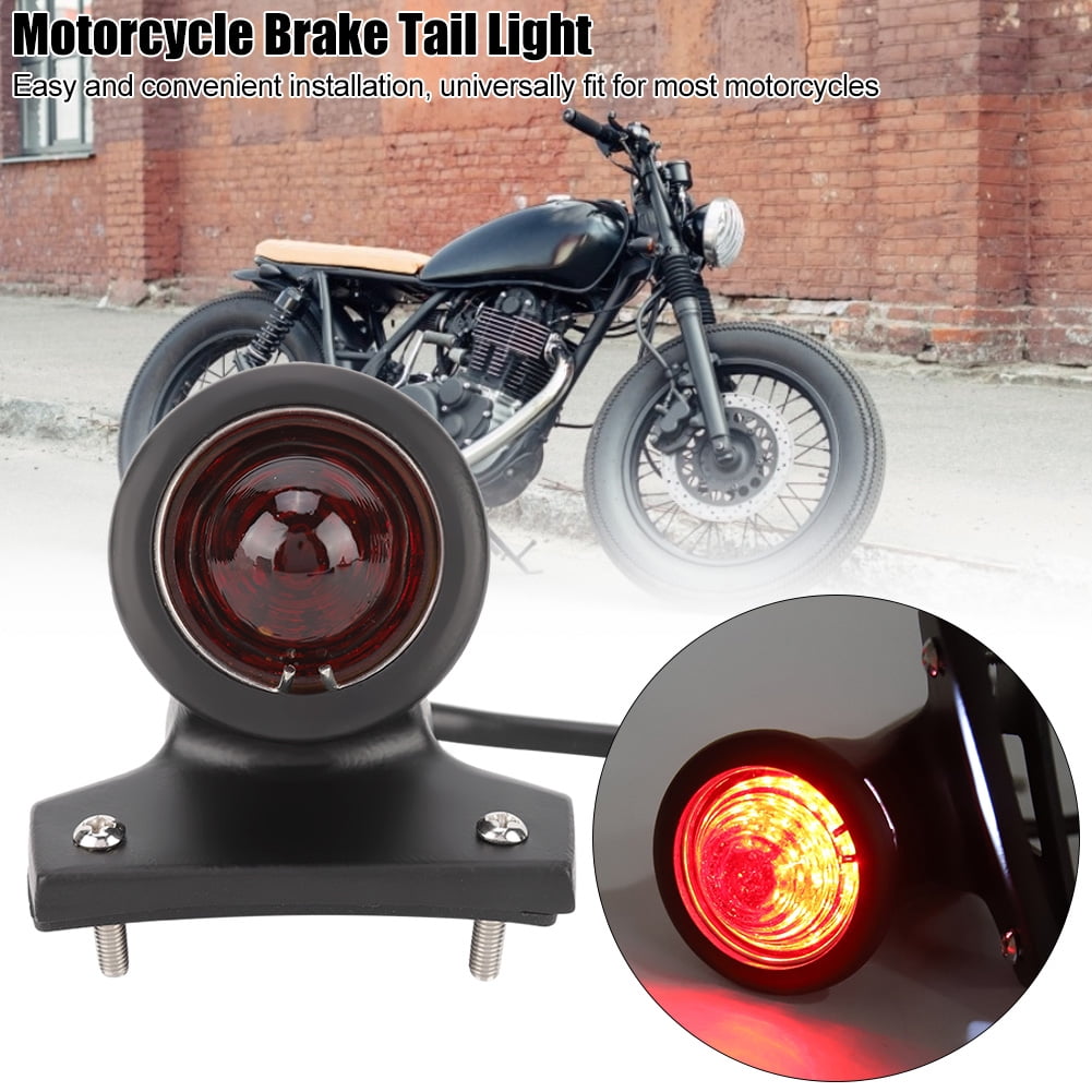 Motorcycles Taillight,Universal Motorcycles Plating Retro Taillights Tail Brake Light Lamp Black SLJ-W042B 