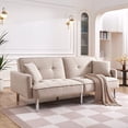 thumbnail image 4 of Sierah Style Tonopah Modern Fabric Split Back Convertible Sofa with Chrome Legs, Beige, 4 of 24