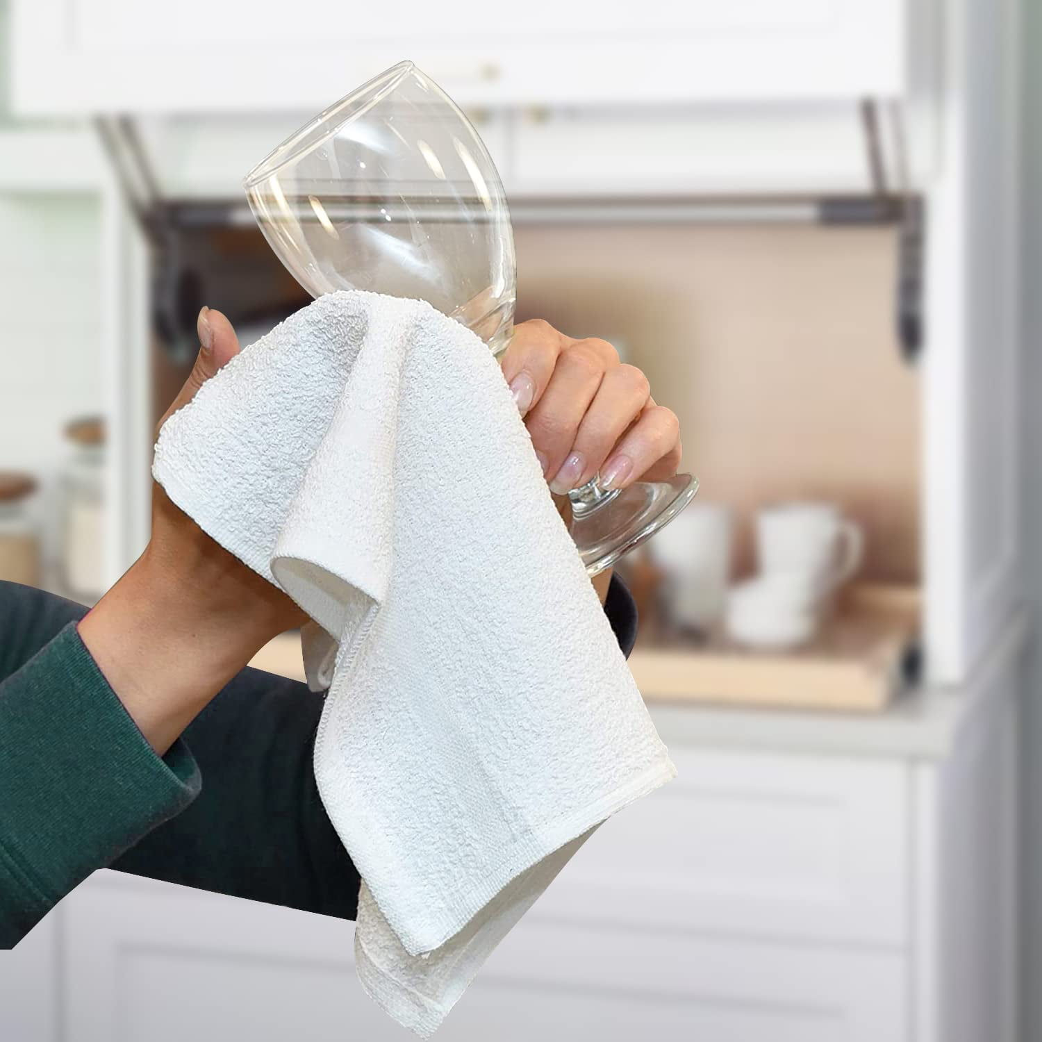 Avalon Towels Terry Bar Mop Towels (Value Pack of 60) Size 14"x17" – Absorbent and Durable, Multipurpose Towels, Cotton Cleaning Rags, Kitchen Towels, Restaurant Towels, Reusable Shop Rags (White)