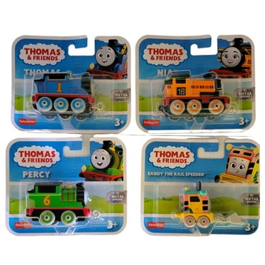 Fisher-Price Thomas and Friends Metal Diecast Engines Set of 4 with Thomas, Nia, Percy and Sandy The Rail Speeder