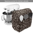 thumbnail image 2 of Brown and White Stand Mixer Cover, Hand Drawn Style Pattern with Coffee Tea Cups Donuts and Sweets, Kitchen Appliance Organizer Bag Cover with Pockets, 5 Quarts, Dark Brown and White, by Ambesonne, 2 of 4