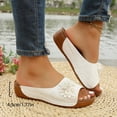 thumbnail image 6 of Fnooota Womens Comfort Sandals, Vacation Casual Open Toe Slip On Wedge Sandals White Size 6.5, 6 of 6
