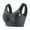 #1_Gray, variant on Plus Size Women's V-Neck Mesh Bra - Wireless Full Coverage Push Up | Wide Strap Comfort Wirefree Everyday & Gym Wear