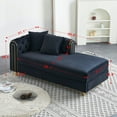 thumbnail image 3 of Modern Velvet Chaise Lounge 66.9''W for Living Room, Bedroom, Apartment with 2pcs Toss Pillows, 3 of 11