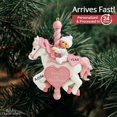 thumbnail image 4 of Baby Girl 1st Christmas Personalized Ornament 2024–Pink Carousel Horse Keepsake – Newborn, Granddaughter Gift, 4 of 5