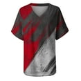 thumbnail image 4 of WXLWZYWL Women's Loose Tops Crewneck Print Tees Short Sleeve T Shirt Blouse Loose Tops Red, 4 of 5