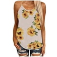thumbnail image 6 of Women Going Out Summer Tank Tops Camisole Loose Solid Print V-Neck Sleevelesss Plus Size Undershirt, 6 of 7