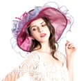 thumbnail image 1 of Sombrero de organza para mujer Moda: Tocado grande Sombrero para el sol Gorra de playa de verano Sombrero de iglesia, 1 of 5
