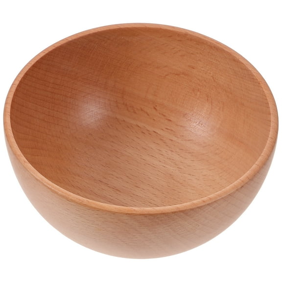 ONAPARTER Versatile Food Bowl Food Serving Bowl Flat Bottom Food Serving Bowl Smooth Wooden Salad Bowl （Light Brown）