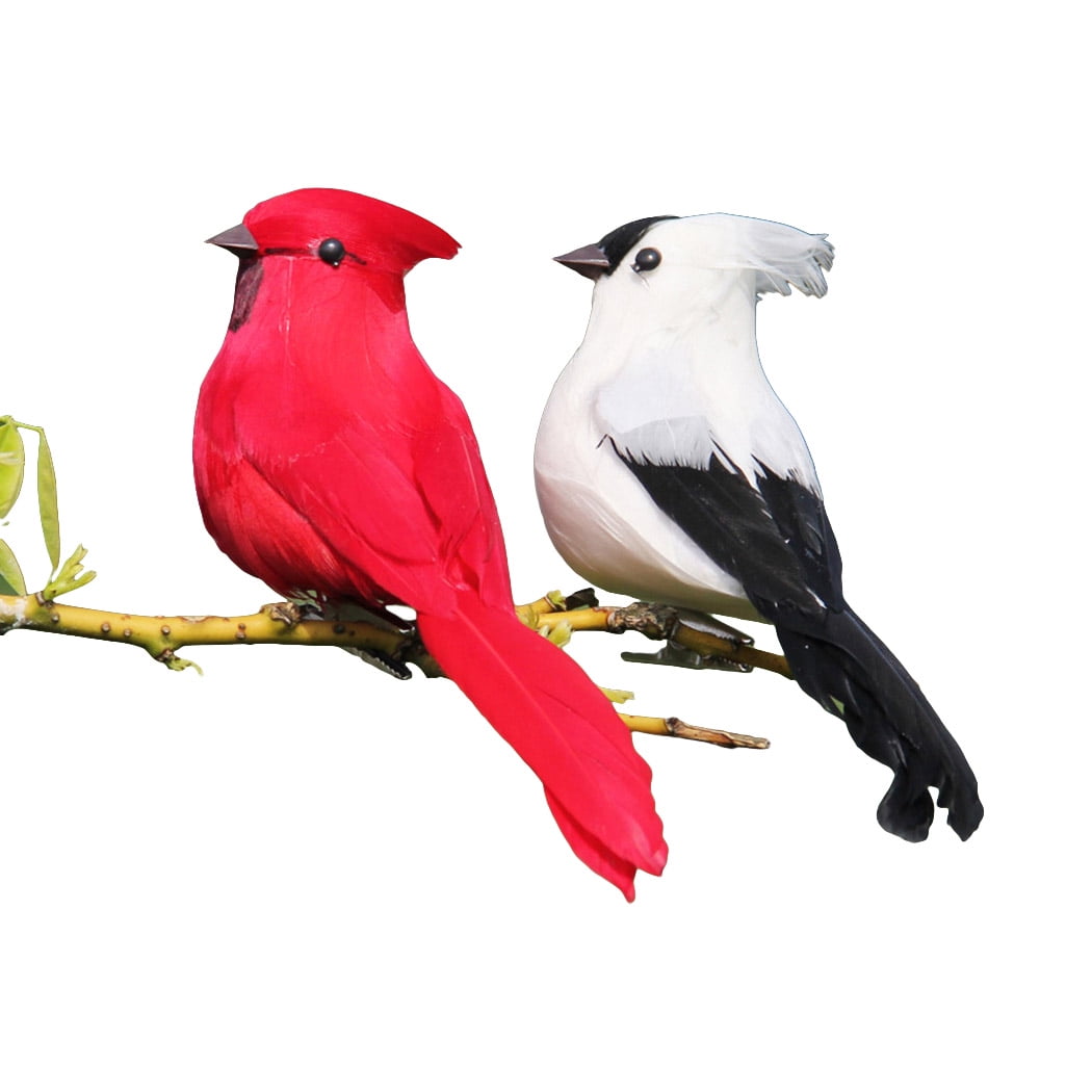 Bangcool 2PCS Fake Bird Decorative Realistic Artificial Bird Foam Bird for Garden Yard Walmart
