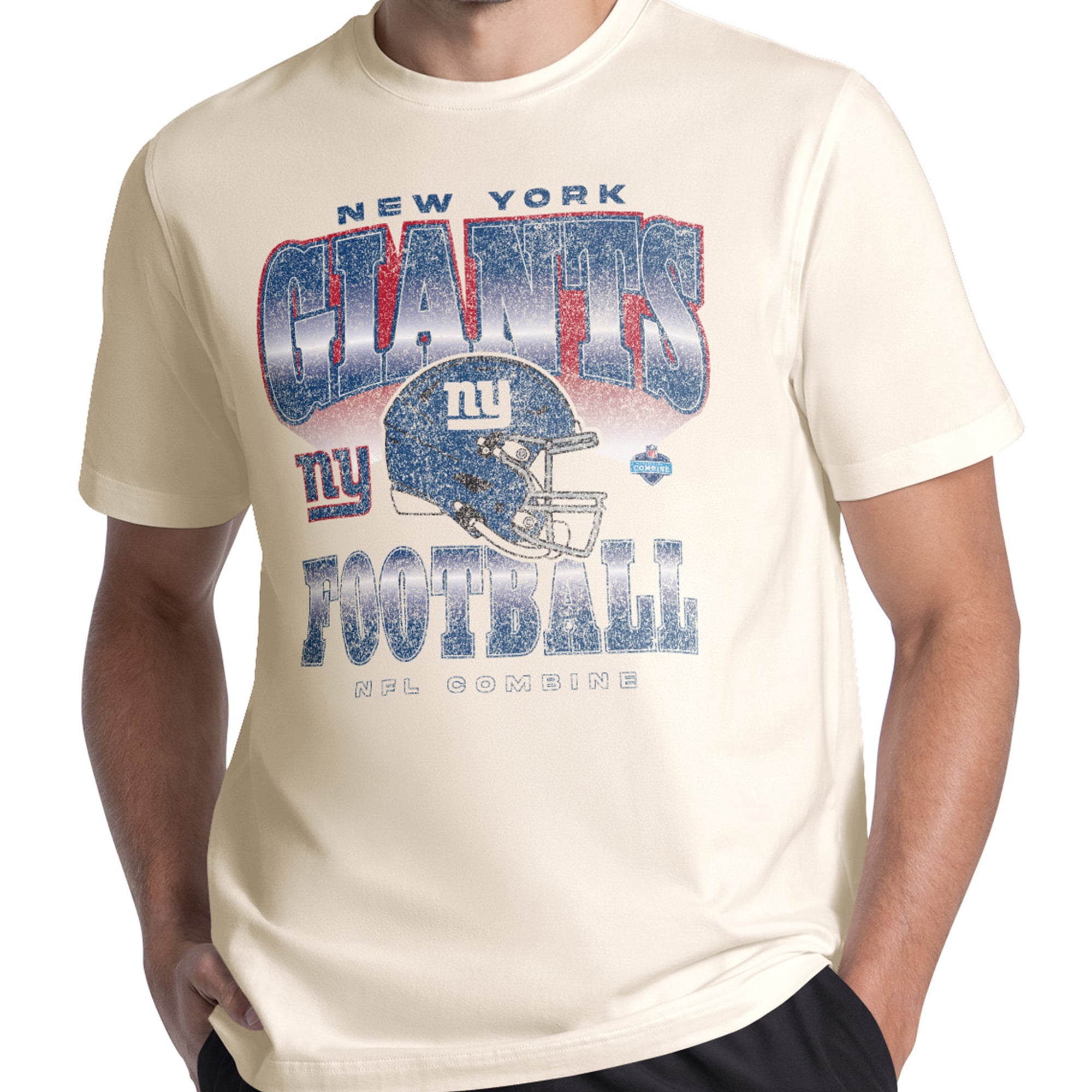 New York Giants Men's NFL Combine Faded Fashion Short Sleeve T-Shirt