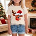 thumbnail image 2 of Xyant Christmas Shirt Kids, Boys Girls Reindeer Print Crew Neck Short Sleeve T Shirts Toddler Xmas Holiday Casual Graphic Tee Tops, Size 7-8 Years, 2 of 4