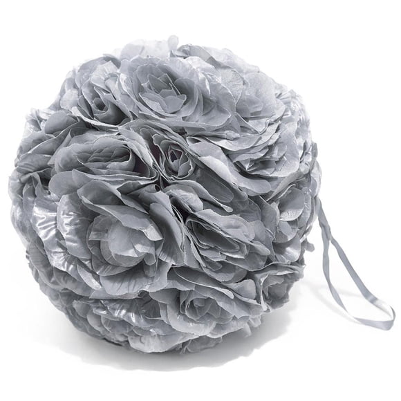 Tcdesignerproducts Silver Silk Flower Ball Pomander Wedding Decoration 12 Inches