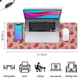 thumbnail image 5 of Keyboard Pad Red Mouse Mat, Gaming Mouse Pads Big Mouse Pad, Modern Desk Pad Waterproof Non-Slip Rubber Base, 31.5x11.8 inch for Work/Game/Office/Home Summer Fruits Strawberry Leaves, 5 of 7