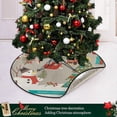 thumbnail image 6 of Coolnut Christmas Tree Snowman Christmas Tree Mat Round Christmas Tree Stand Mat Decoration for Holiday Party Home Christmas Day Ornaments Floor Door, 28.3", 6 of 6