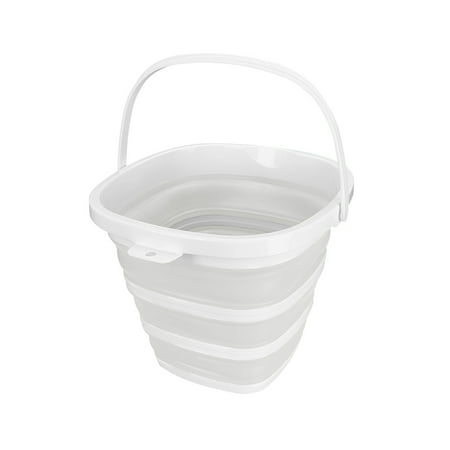 Bathroom Silicone Folding Bucket Outdoor Car Wash Bucket Square Fishing Supplies 10L Kitchen Camp Bucket 05