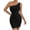 Black, variant on Women's One Shoulder Ruched Bodycon Sleeveless Mini Cocktail Club Party Short Dresses