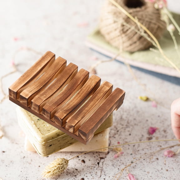 GOOHOCHY  3 Pcs for Bar Soap Wooden Dish Bathroom Tray Travel