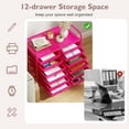 thumbnail image 5 of LYYHTY12-Drawer Rolling Storage Cart, Multifunctional Art Craft Organizer Cart, Mobile Utility Storage Cart with Removable Drawers & Lockable Wheels, Craft Cart for Home Office School, Hot Pink, 5 of 9