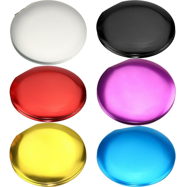 FRCOLOR Petit Miroir 6 Pcs Miroir Portable Rond Pliable Mini Miroir Extérieur Miroir de Maquillage, 2.76"X2.76"X0.31 Pouces