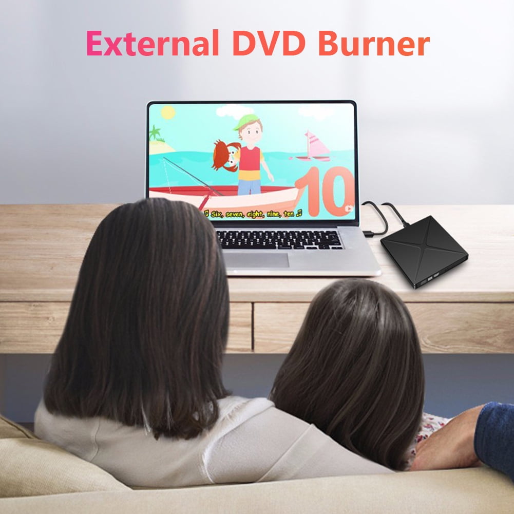External DVD RW CD Writer Drive Burner Drive-free Disk Reader Player ...