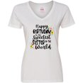 thumbnail image 3 of Inktastic Happy Birthday to the Sweetest Sister in the World Women's V-Neck T-Shirt, 3 of 5