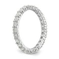 thumbnail image 4 of 14K White Gold Ring Band Eternity Diamond Round 1.5CT Shared Prong , Size 8, 4 of 5