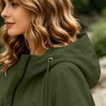 thumbnail image 6 of BRGZLK Long Rain Jacket for Women Zip Up Lightweight Waterproof Raincoat with Hood Outdoor Windbreaker Trench Coats with Pockets for Hiking Travel Army Green S, 6 of 8