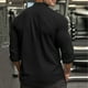 thumbnail image 4 of Blusa y camisa de manga larga con cuello alto para hombre, color liso, cuello alto, botones, cárdigan de manga larga, blusa de poliéster para hombre, 4 of 9