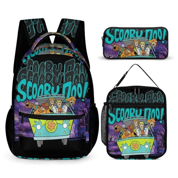 Scooby Doo Three-Piece Backpack Set: Includes A High-Quality Backpack Lunch Bag And Pencil Case One size