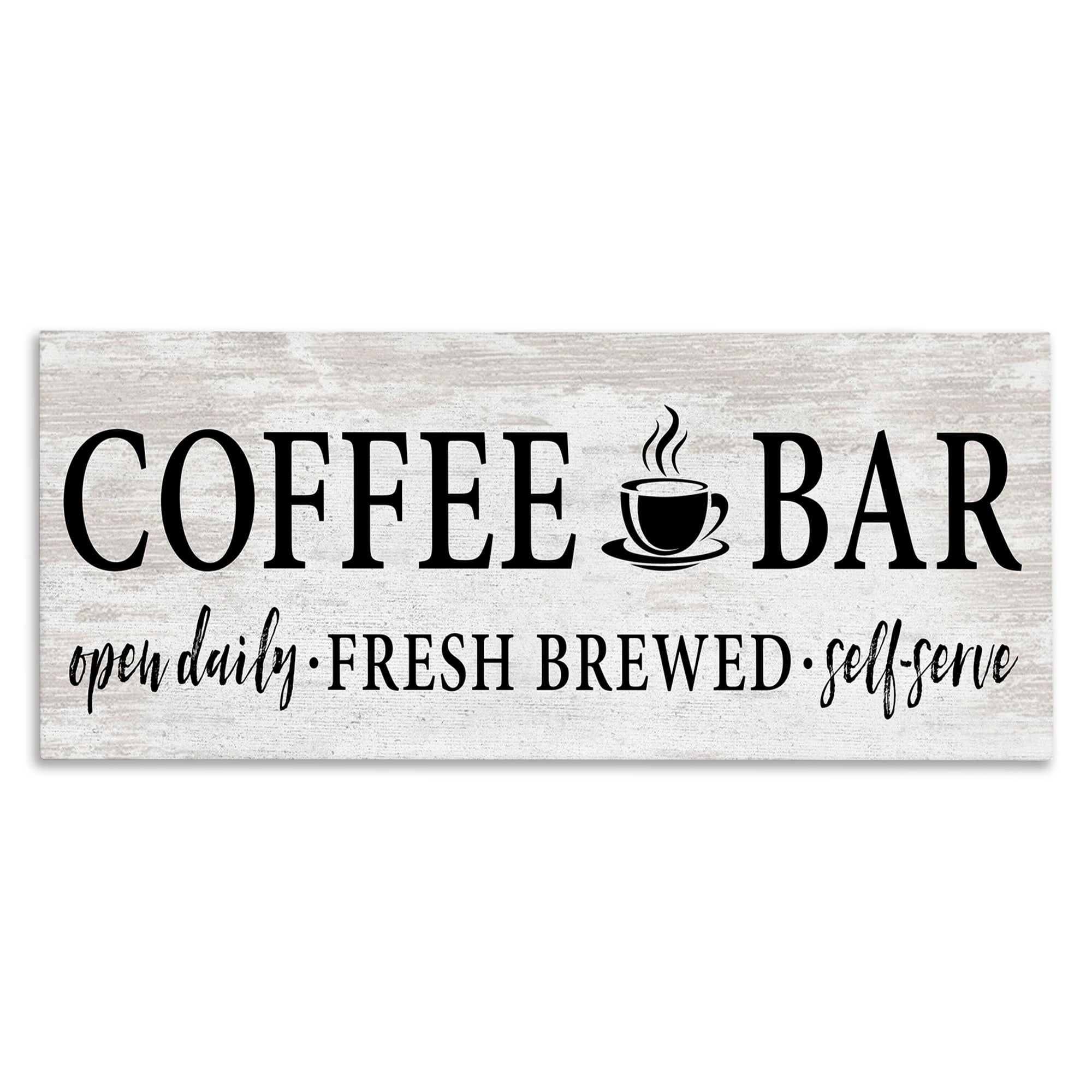 Stupell Industries Coffee Bar Cafe Sign Rustic Pattern Kitchen Graphic Art Gallery Wrapped Canvas Print Wall Art, Design by Lettered and Lined