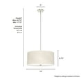 thumbnail image 6 of Hunter - Solhaven 3-light Bleached Alder, Medium Size Pendant Light, Dimmable, Modern Style, Drum Shaped, for Bedrooms, Dining, Living Rooms - 19380, 6 of 7