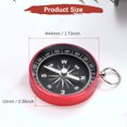 thumbnail image 3 of Pocket Compass [2PCS] - Survival Sports Navigation Compass with Key Ring for Hiking & Camping - [Rose Red], 3 of 6