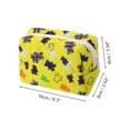 thumbnail image 2 of Unique Bargains 1 Pc Quilted Square Flowers Makeup Bag Yellow Polyester, 2 of 6