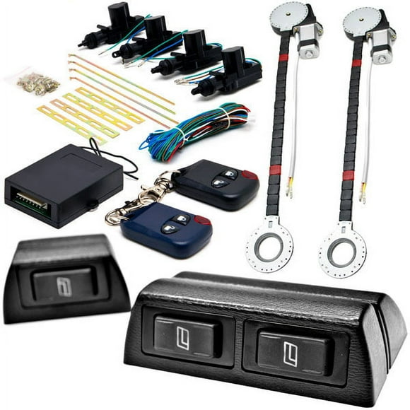 Biltek 2x Door Car Power Window + Keyless Door Unlock Kit Compatible with Chevy Impala K5 Blazer Lumina Malibu Monte Carlo