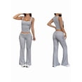 thumbnail image 3 of Conjuntos de 2 Piezas para Mujer, Conjuntos de Estar por Casa, Camisetas Sin Mangas, Pantalones Anchos y Chándales Flor Gris L, 3 of 7